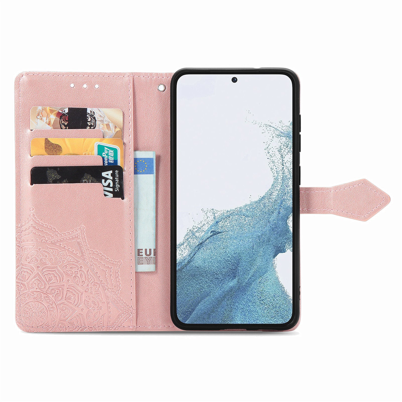 For Samsung Galaxy S23 Shockproof Protection Cover Mandala Pattern Embossed PU Wallet Phone Stand Case with Strap For Samsung Galaxy S23 Shockproof Protection Cover Mandala Pattern Embossed PU Wallet Phone Stand Case with Strap